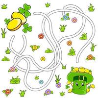 Funny maze for kids. Puzzle for children. cartoon character. Labyrinth conundrum. Find the right path. Vector illustration.