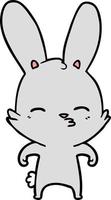 Vector bunny character in cartoon style