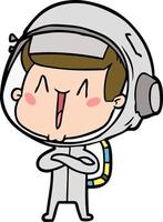 personaje de astronauta vectorial en estilo de dibujos animados vector