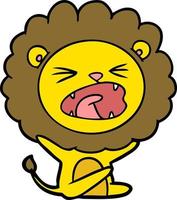 Vector lion character in cartoon style