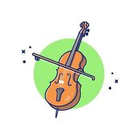 Cello Violin Cartoon Vector Icon Illustration. Music Instrument Icon Concept Isolated Premium Vector. Flat Cartoon Style