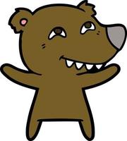 personaje de oso vectorial en estilo de dibujos animados vector