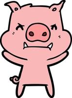 Vector pig character in cartoon style