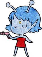Vector alien character in cartoon style