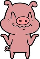 Vector pig character in cartoon style