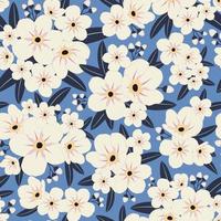 Forget me not flower seamless pattern in blue background vector