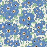 Forget me not flower seamless pattern in white background vector