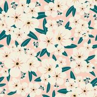 Forget me not flower seamless pattern in pink background vector