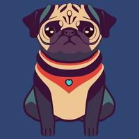 illustration Vector graphic of cool pug isolated good for print on t-shirt or customize your design