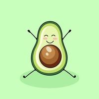 Cartoon Cute Avocado Vector Editable Colorful Drawing Illustration