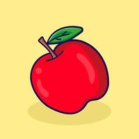 Red Apple Vector Editable Colorful Drawing Illustration