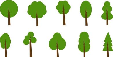 Vector Botanic Trees Objects Set