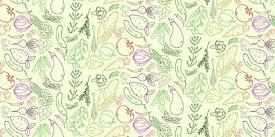 Vegetable Vector Hand Drawn Pattern