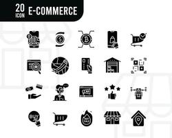 E-Commerce elements - Glyph web icon set. Glyph collection. Simple vector illustration.