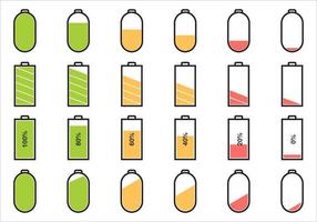 Battery Icon Set editable vector