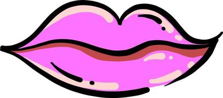 Pink lips, illustration, vector on white background