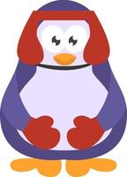 Boxer penguin, icon illustration, vector on white background