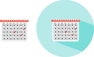 White calender ,illustration, vector on white background.