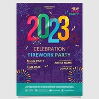 New Year Party 2023 with Firework Background vector