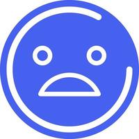 Sad blue emoticon, illustration, vector, on a white background. vector