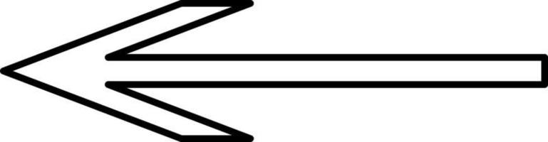 Sharp arrow to the left, illustration, vector on white background.