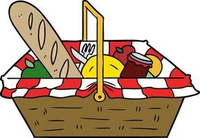 cartoon picnic basket vector