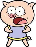 doodle character cartoon pig vector