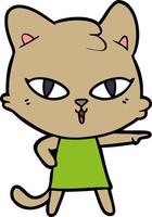 personaje de gato vectorial en estilo de dibujos animados vector