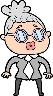 Vector woman character in cartoon style