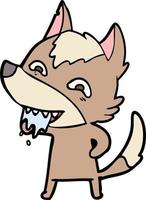 Vector wolf character in cartoon style