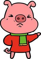 Vector pig character in cartoon style