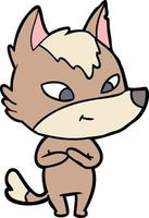 Vector wolf character in cartoon style