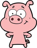 Vector pig character in cartoon style