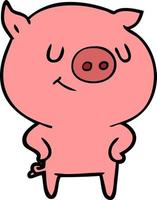 Vector pig character in cartoon style