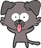 personaje de perro vectorial en estilo de dibujos animados vector