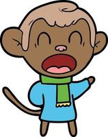 Vector monkey character in cartoon style