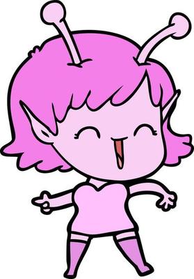 Vector alien character in cartoon style
