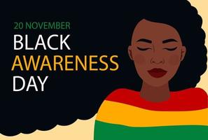 20 de noviembre día de la conciencia negra vector banner