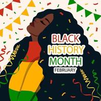 African American Black History Month Celebrate Vector Poster