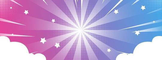 comic banner background. full of colors, bright gradations vector