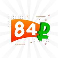 84 Ruble symbol bold text vector image. 84 Russian Ruble currency sign vector illustration