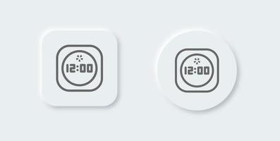 Clock line icon in neomorphic design style. Time signs vector illustration