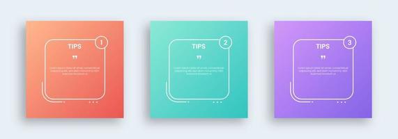 Tips template collection for social media feed. Editable text template. vector