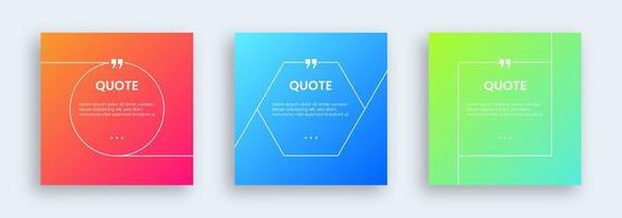 Quotes template collection for social media feed. Editable text template. vector