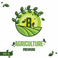 Numeric 8 Agriculture Logo vector