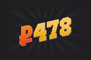 478 Russian Ruble vector currency image. 478 Ruble symbol bold text vector illustration