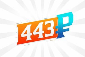 443 Ruble symbol bold text vector image. 443 Russian Ruble currency sign vector illustration