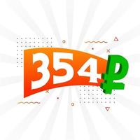 354 Ruble symbol bold text vector image. 354 Russian Ruble currency sign vector illustration