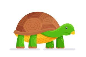 Cartoon sea turtle isolated on a white background. vector