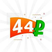 44 Ruble symbol bold text vector image. 44 Russian Ruble currency sign vector illustration